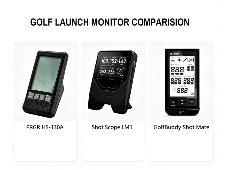 Complete Launch Monitor Comparison (2026) PRGR HS-130A vs Shot Scope LM1 vs GolfBuddy Shot Mate: